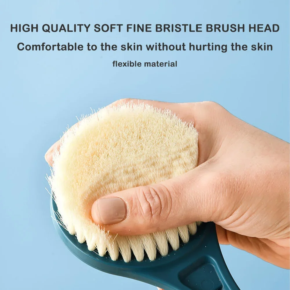 Brosse de bain à poils souples à Long manche, épurateur de dos et exfoliant corporel, Massage de douche, brosse corporelle de salle de bain, 1 pièce