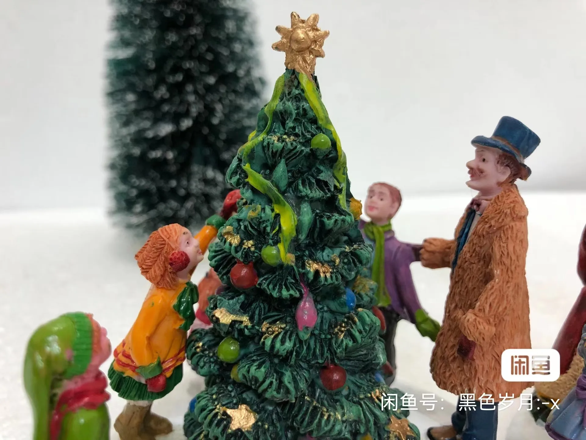 Party Decor Merry Xmas Resin Painted Happy Christmas Scene Ornaments Home Living Room Decorations Holiday Gifts