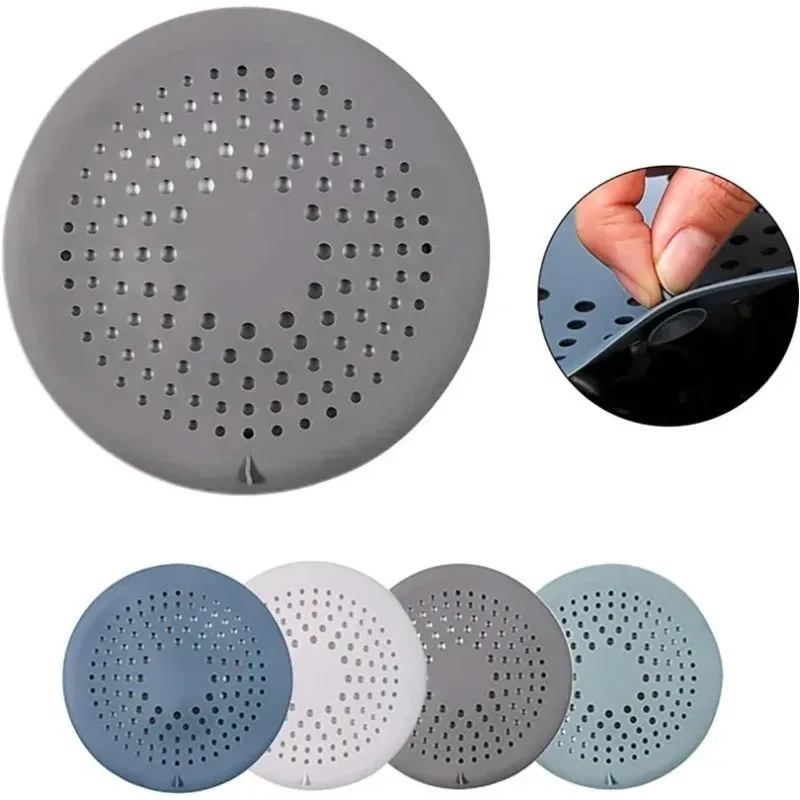 Silicone Shower Drain Hair Catcher with Suction Cup for Bath
