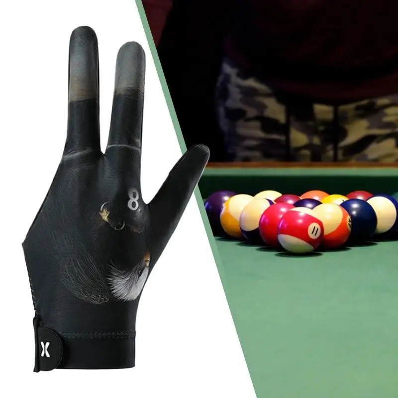 Billiard Pool Gloves 3 Finger Pool Mittens Elastic Adjustable Billiard  3 Finger Pool Cue Glove for Men & Women