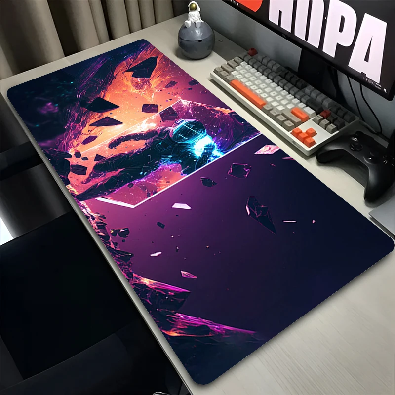 Mouse Pad Laptop Anime Extended Desktop Mat Computer Gamer HD Mousepad PC Gaming Outer Space Astronauts Accessories Keyboard Pad