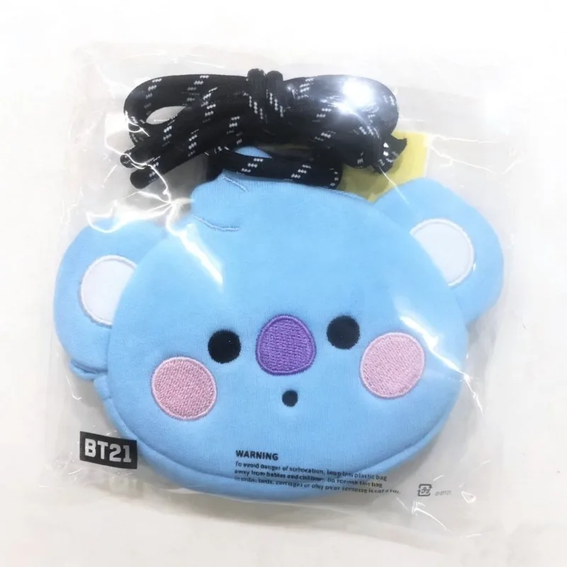 Korean BT21 Peripheral Lanyard Coin Purse Cute Cartoon Doll Anime Crossbody Bag Mini Creative Fashion Couple Birthday Gift view 4