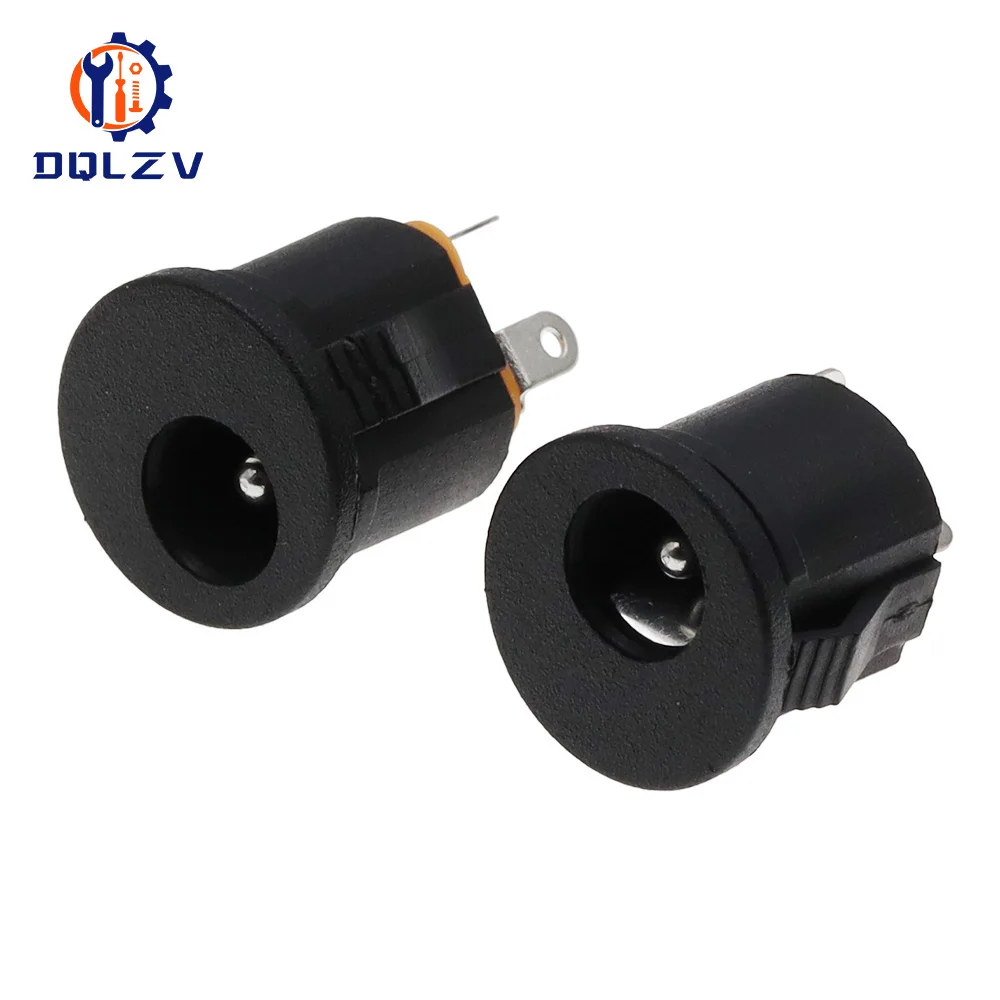 DC-022K 5.5*2.1MM 5.5*2.5MM 3.5*1.35MM DC Power Socket 3Pin Connector Panel Mounting DC022 With Card Slots Charging Socket