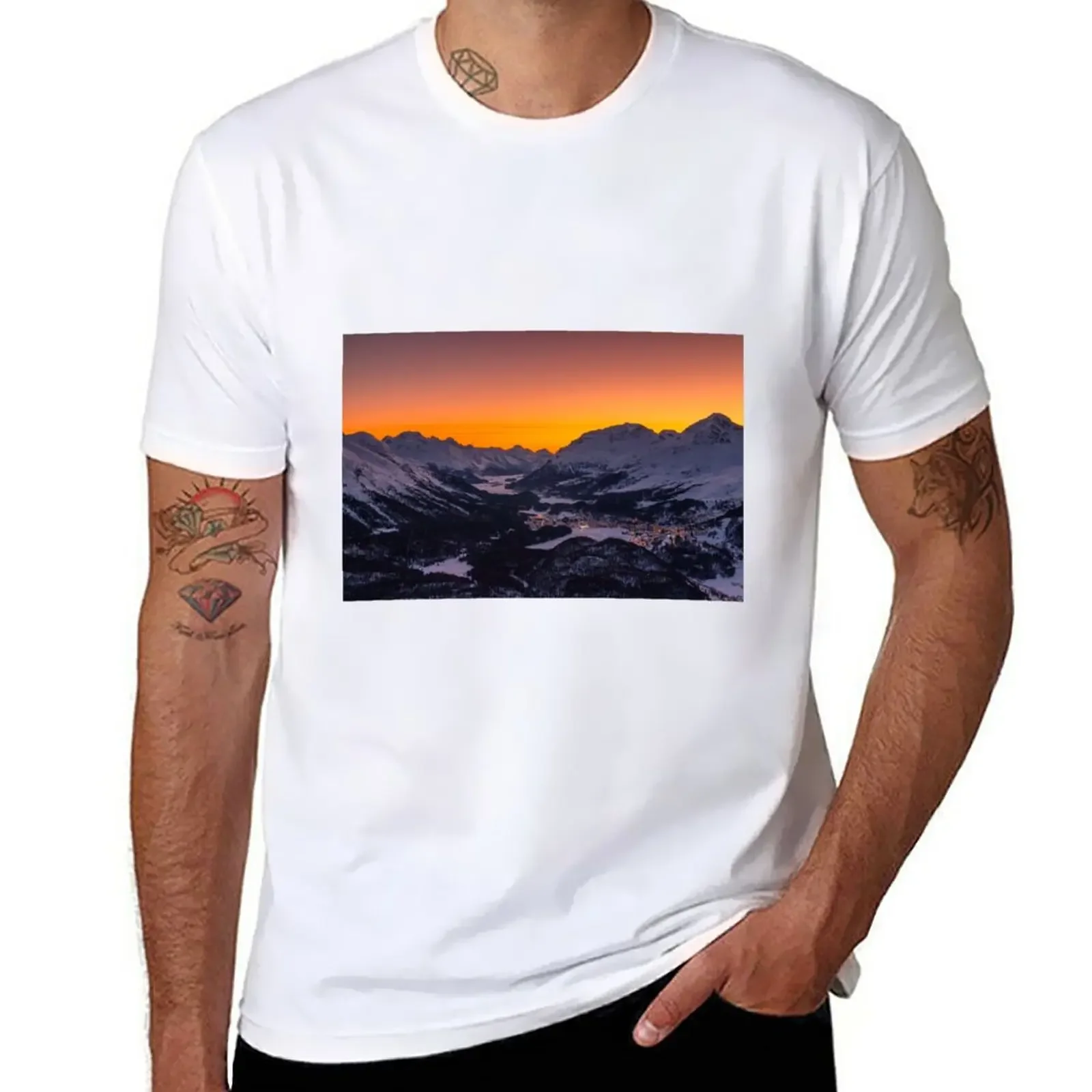 

Sunset in the Engadin T-Shirt korean fashion Aesthetic clothing summer clothes fruit of the loom mens t shirts