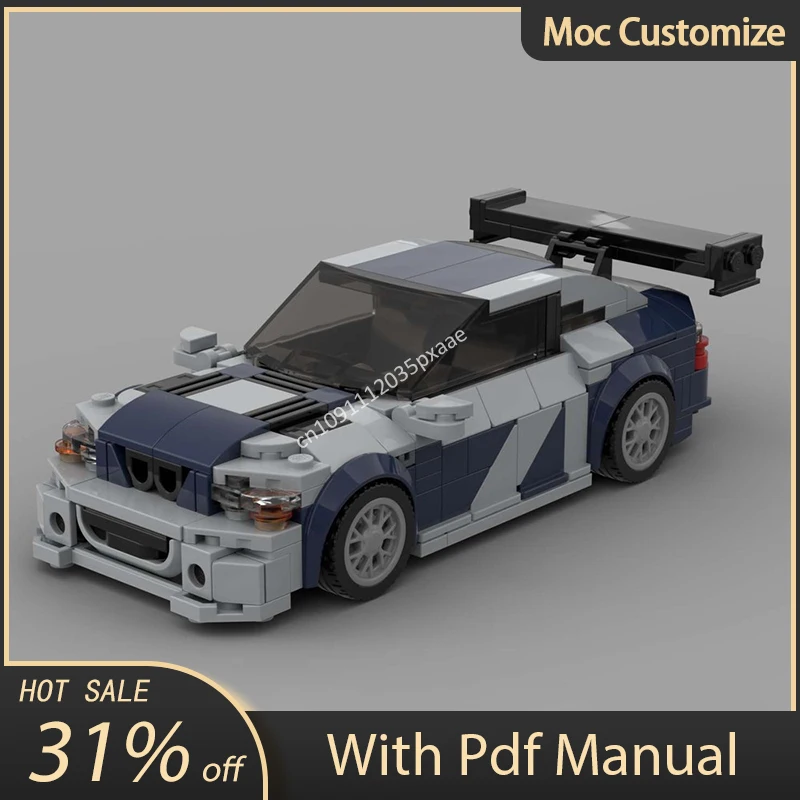 352 pièces Moc besoin de vitesses BMWS M3 E46 Gtr Champions de vitesse blocs de construction de course assemblage créatif Garage briques jouets cadeaux pour enfants