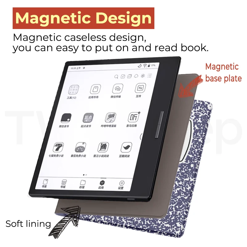 Twosheep Case for Boox Go7 Go Color7 GenII GenI Page Leaf3 Leaf3c 7-inch Magnetic Cover Auto Sleep Composition book style