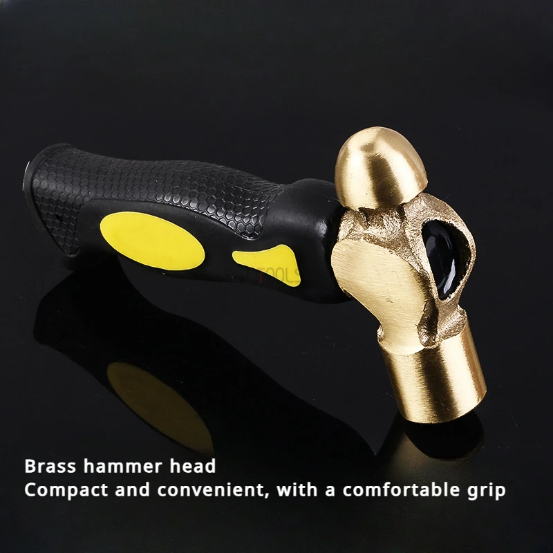 

High Hardness Mini Handle Brass Hammer Explosion-proof Striking Flat Hammer Head Double-sided Hammer Head Plastic Anti Slip Grip