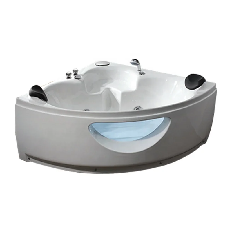 

STLFAcrylic Fan-shaped Twin Couple Triangle Surfing Massage Thermostatic Home Hotel Small Unit Bathtub