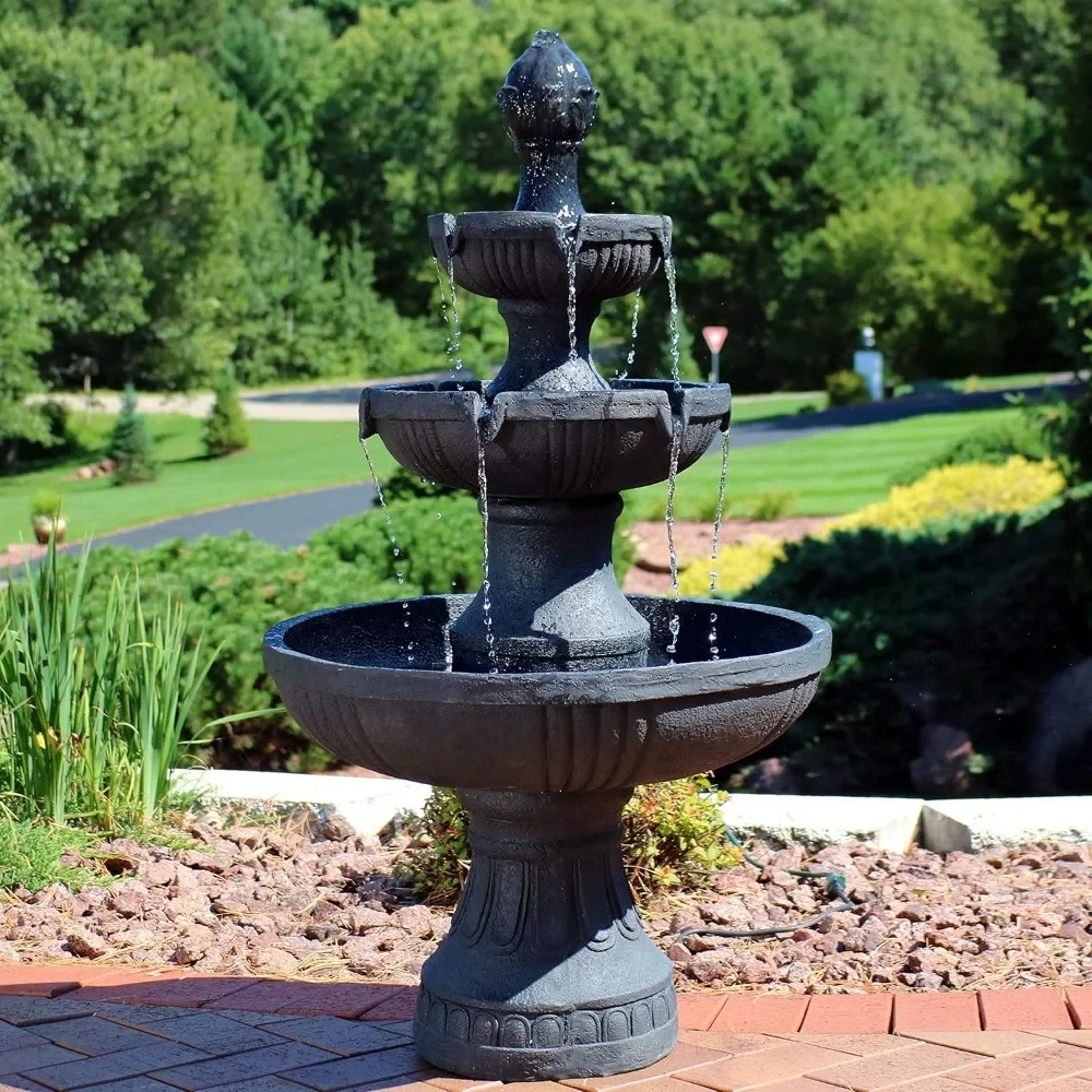 

43 inch electric fountain, outdoor water feature, suitable for lawns, gardens, and three story outdoor fountains