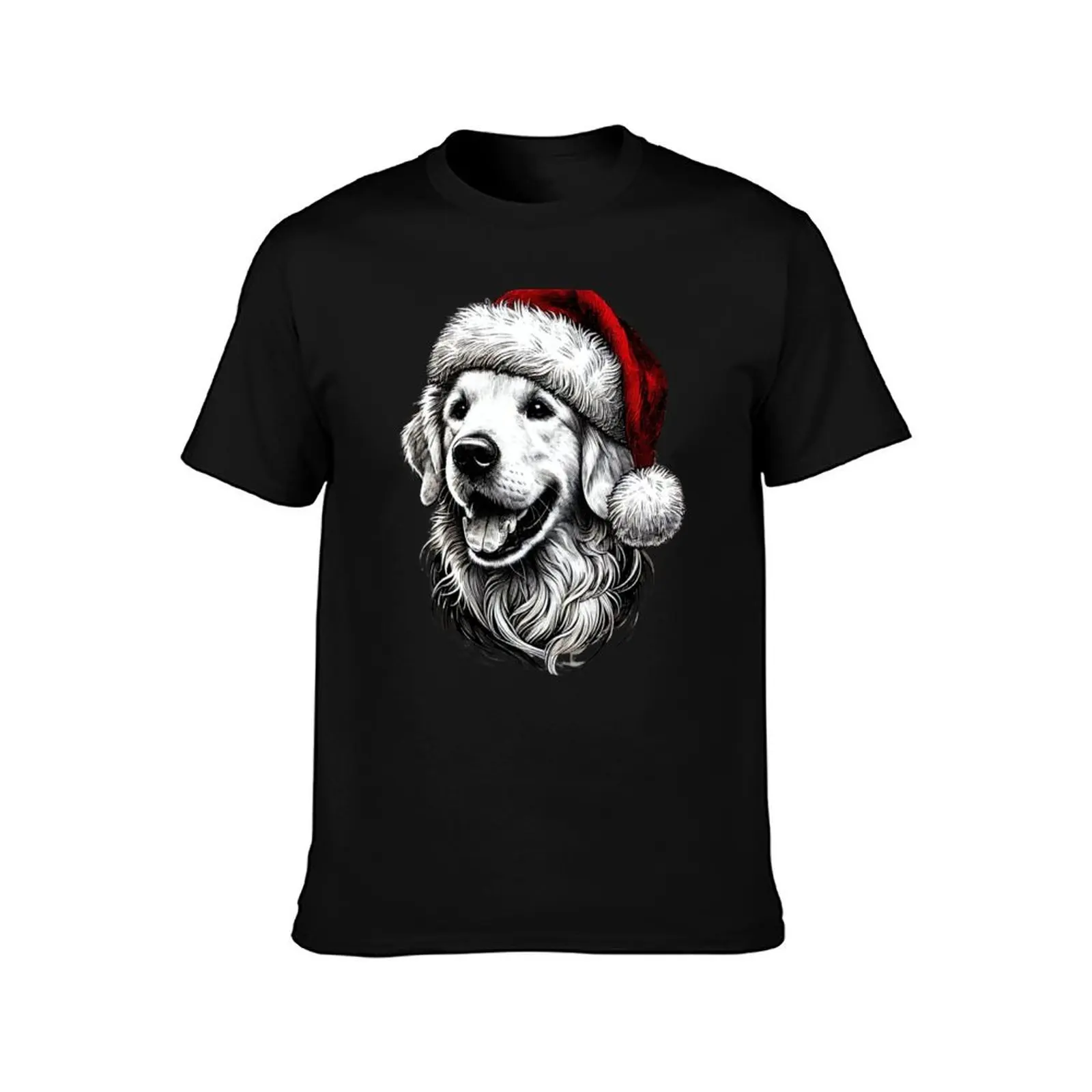 Golden Retriever Christmas Shirt - Festive Dog with Santa Hat T-Shirt affliction shirts oversized t shirt tshirts for men