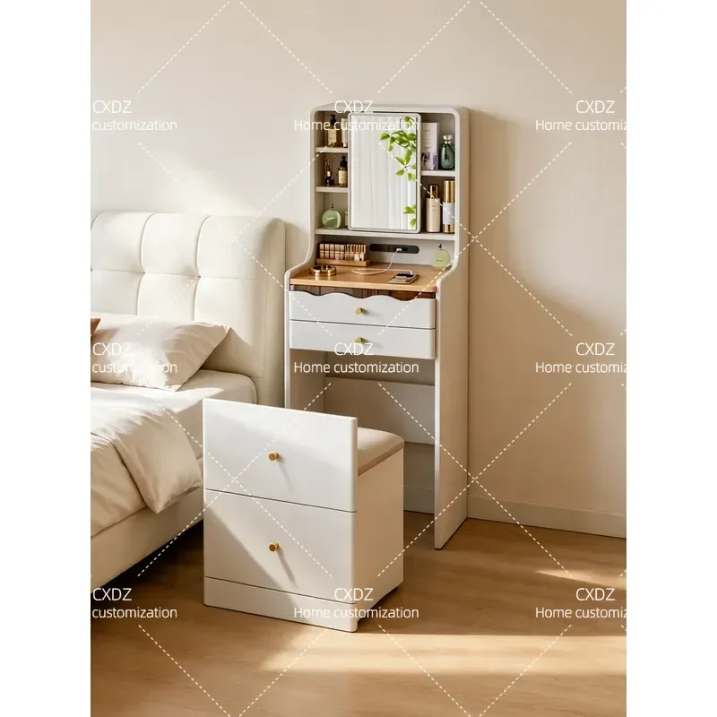 Dresser, small dressing table, storage stool integrated 2026 new modern simple 50cm makeup table with makeup mirror