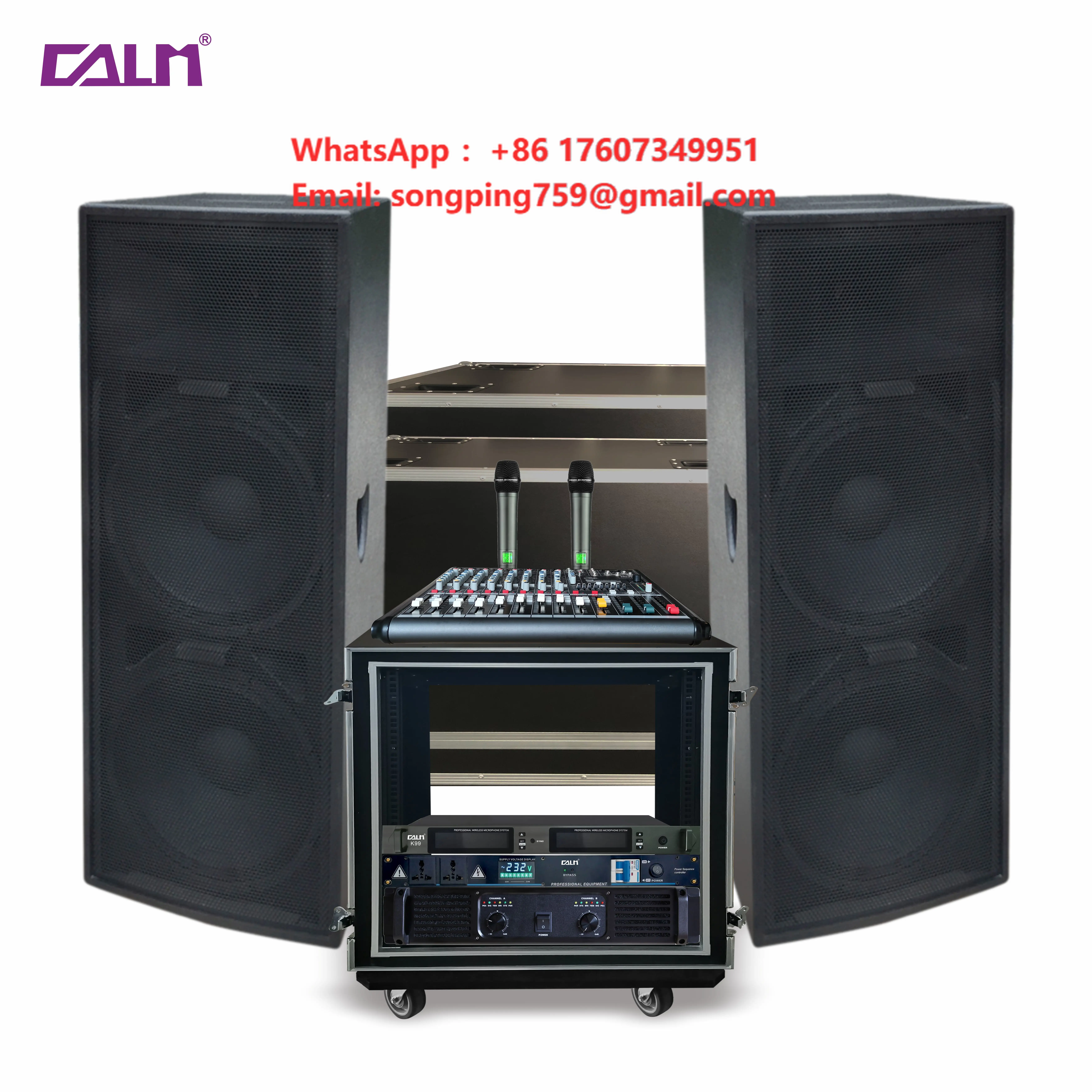 1400W Complete PA System with 2x Dual 15-Inch Speakers, Amplifier, and Flight Cases for Outdoor Events