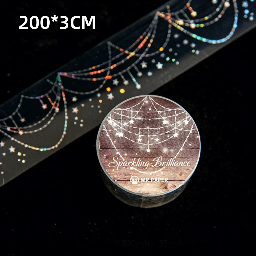 Nastro PET Multifunzionale Scintillante, Nastro Decorativo Impermeabile per Diari, Materiale per Collage e Sfondi