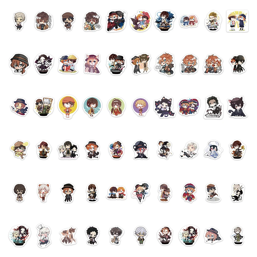 10/30/60pcs Cute Cartoon Bungo Stray Dogs Graffiti Stickers Decal for Kid Toy DIY Water Bottle Suitcase Diary Cool Anime Sticker