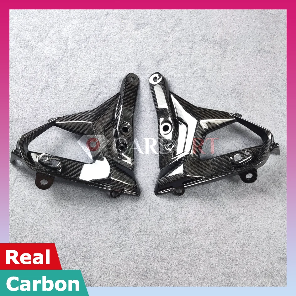 For Triumph Street Triple 765 R RS Carbon Fiber Inner Lower Side Panel Under Guard Fairing Cowl 2020 2021 2022 Protection Cover