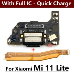 USB Charging Port Mic Microphone Dock Connector Board Flex Cable For Xiaomi Mi 11 Lite m2101k9ag 4G 5G Repair Parts