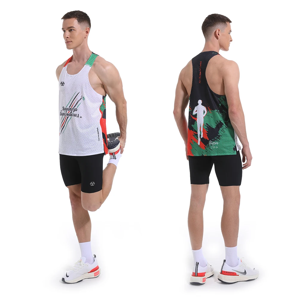Men's Seamless Running Tank Tops Ultra Lightweight Marathon Singlets Breathable Race Vests Quick Dry