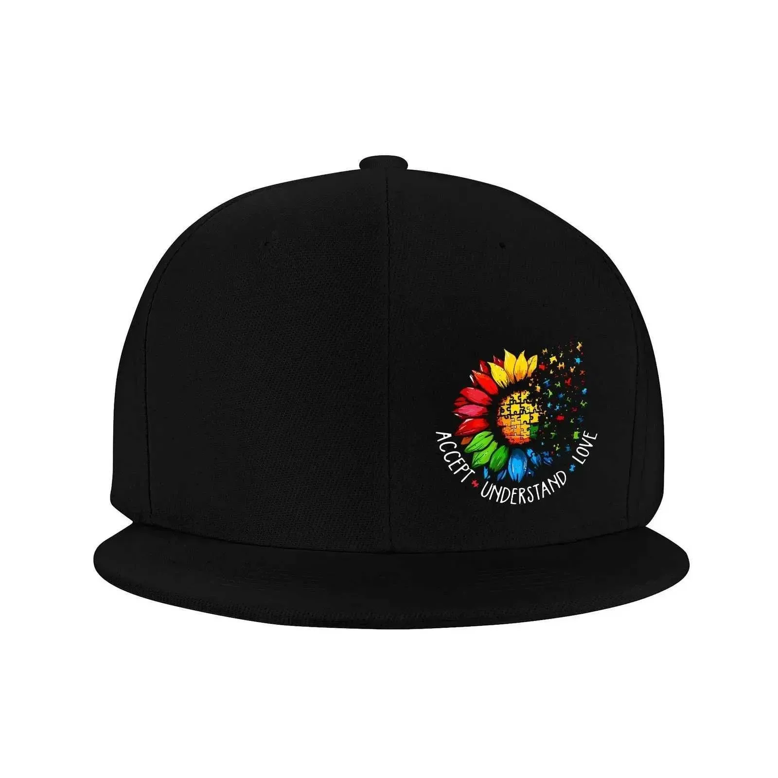 

Autism Awareness Sunflower Baseball Cap Adjustable Cotton Casual Snapback Hat Unisex