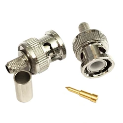 1/5Pcs/lot BNC Male RF Connector Plug Crimp For RG58 LMR195 Cable Straight Nickelplated 50Ohm Wholesale