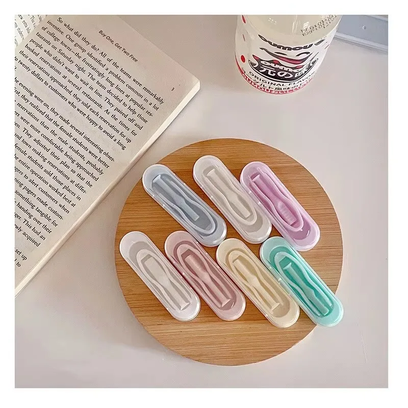 5/20pcs Contact Lens Remover Tool Set Integrated Tweezer Clip Applicator Solid Color Portable Contact Lens Insertion Removal