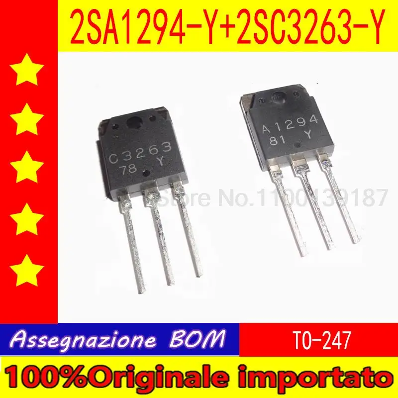 

10 sets of 2SA1294-Y 2SC3263-Y 2SA1294 2SC3263 A1294 C3263 TO-247 audio power amplifier