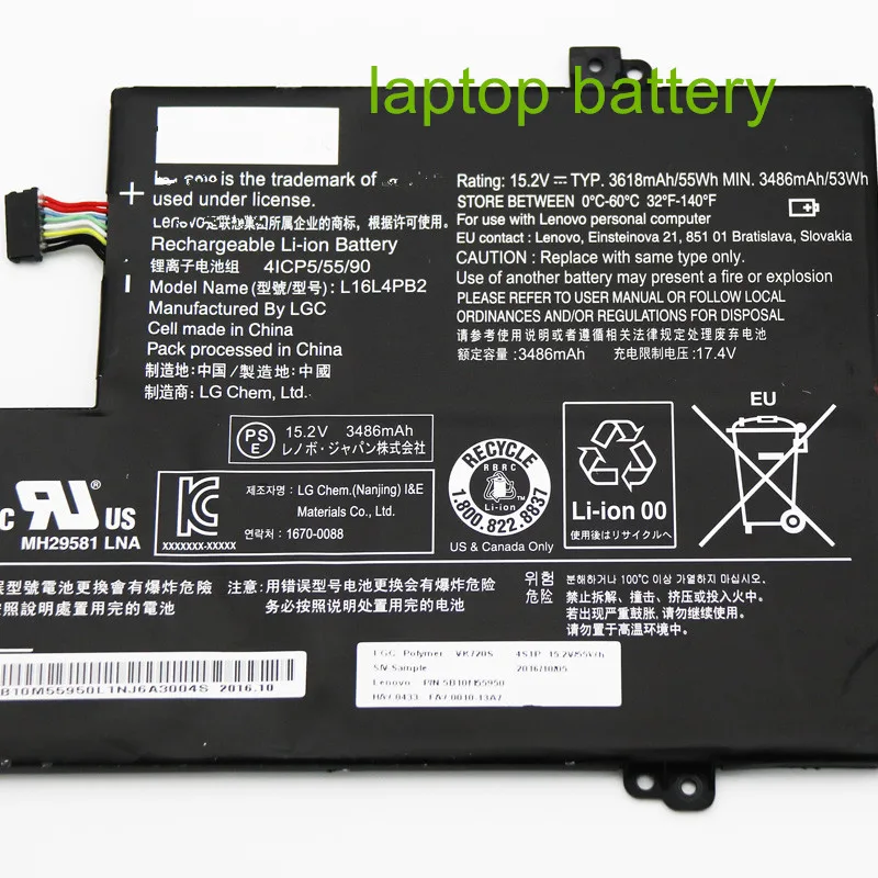 

L16C4PB2 L16L4PB2 L16M4PB2 Аккумулятор для ноутбука 720s-14IKB V720-14-ISE 720s 15,2 В 55 Втч K42-80