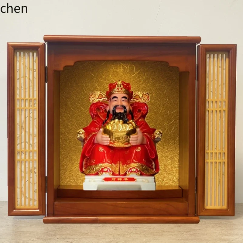 a5 God of Wealth Guanyin Shrine with Door Buddha Cabinet Shrine Cabinet Supply Table Household Light Luxury Home Accessories