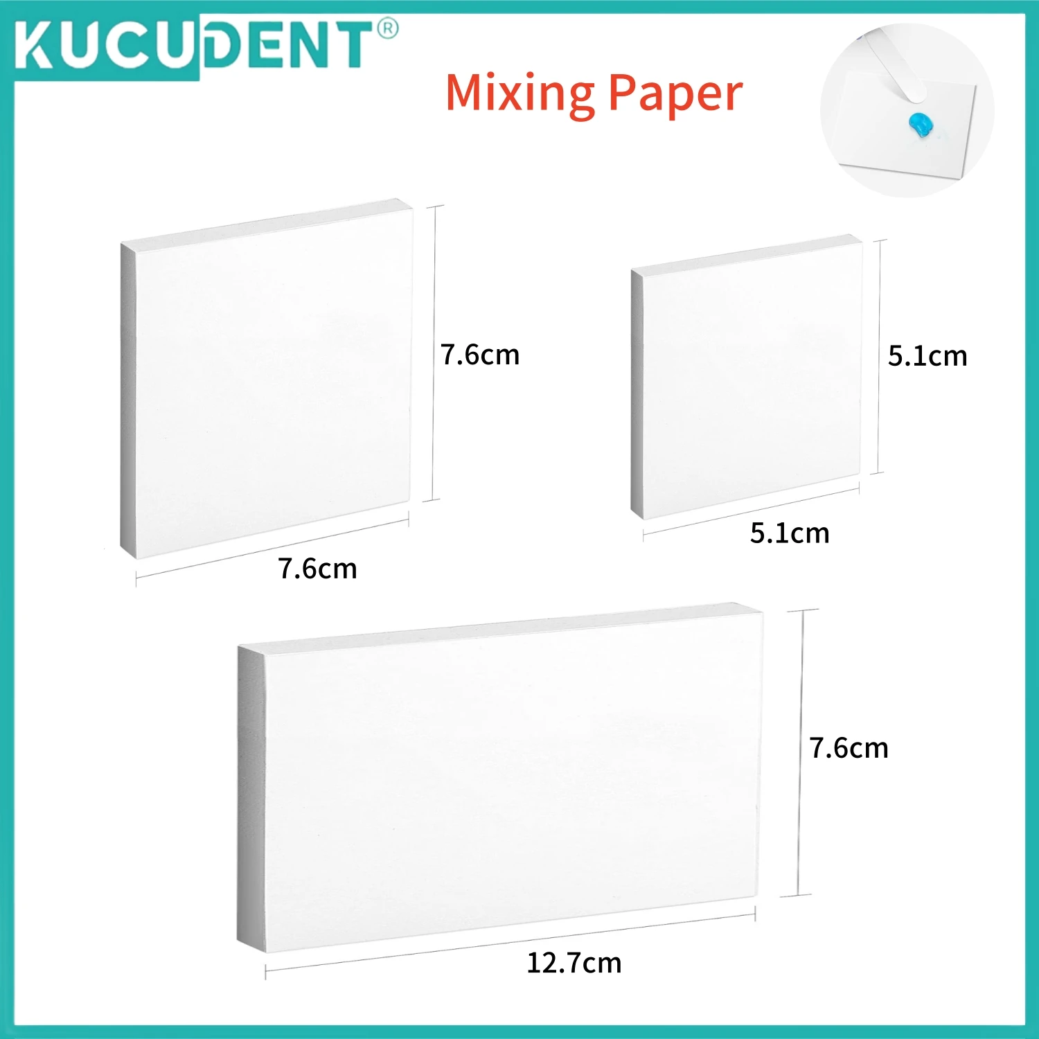 50 Sheets/Pack Dental Disposable Mixing Paper Thickening Cementing Paper Lab Denture Cement Powder Mixing Pad Dentist Materials