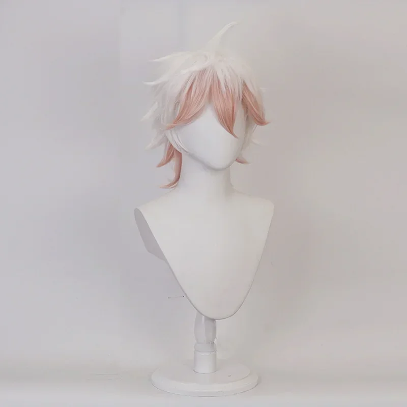 Jogo super dangan ronpa 2 nagito komaeda cosplay traje peruca adulto homem curto branco vermelho perucas roupas acessório adereços de halloween