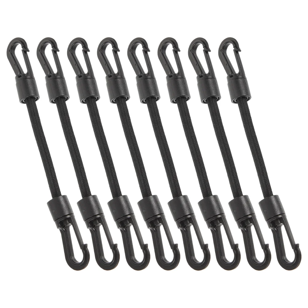 8 Pcs Double-ended Elastic Rope Hook Hooks Kayak Tow Boating Accessories Ties Dock Bungee with Carabiner Head Edge