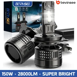 BEVINSEE H4 H7 LED Headlight Bulbs CANBUS 150W 28000LM Super Bright H11 9005 HB3 9006 HB4 9012 HIR2 LED Lights For Car 6000K 12V