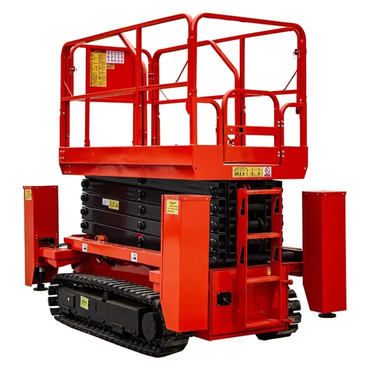 Self-Propelled Track Lift Mobile Hydraulic Electric Scaffold Work Crawler Lifting Platform with Engine Motor for Rough Terrain