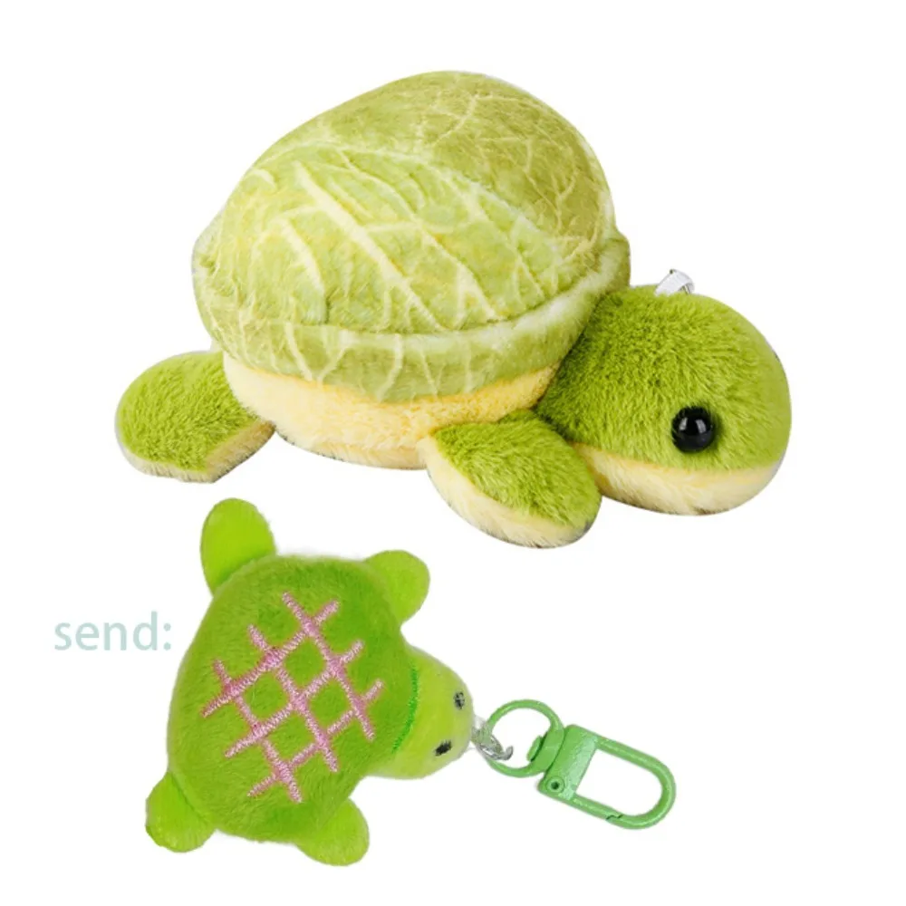 

Vegetable Texture Purtle Plush Keychain Animal Cotton Plush Turtle Key Ring Soft Cartoon Green Turtle Doll Key Ring Female Girls
