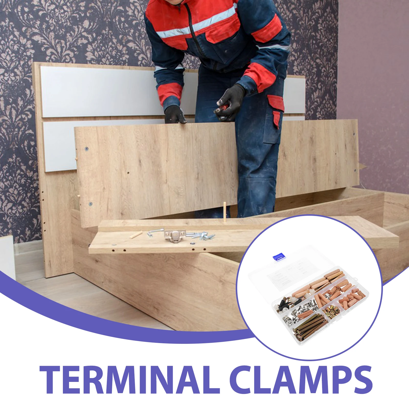 

95 Pcs Set Furniture Connectors Hardware Kit Bunk Bed Frame Bolts Screws Assembly Parts One Connector Replacement For