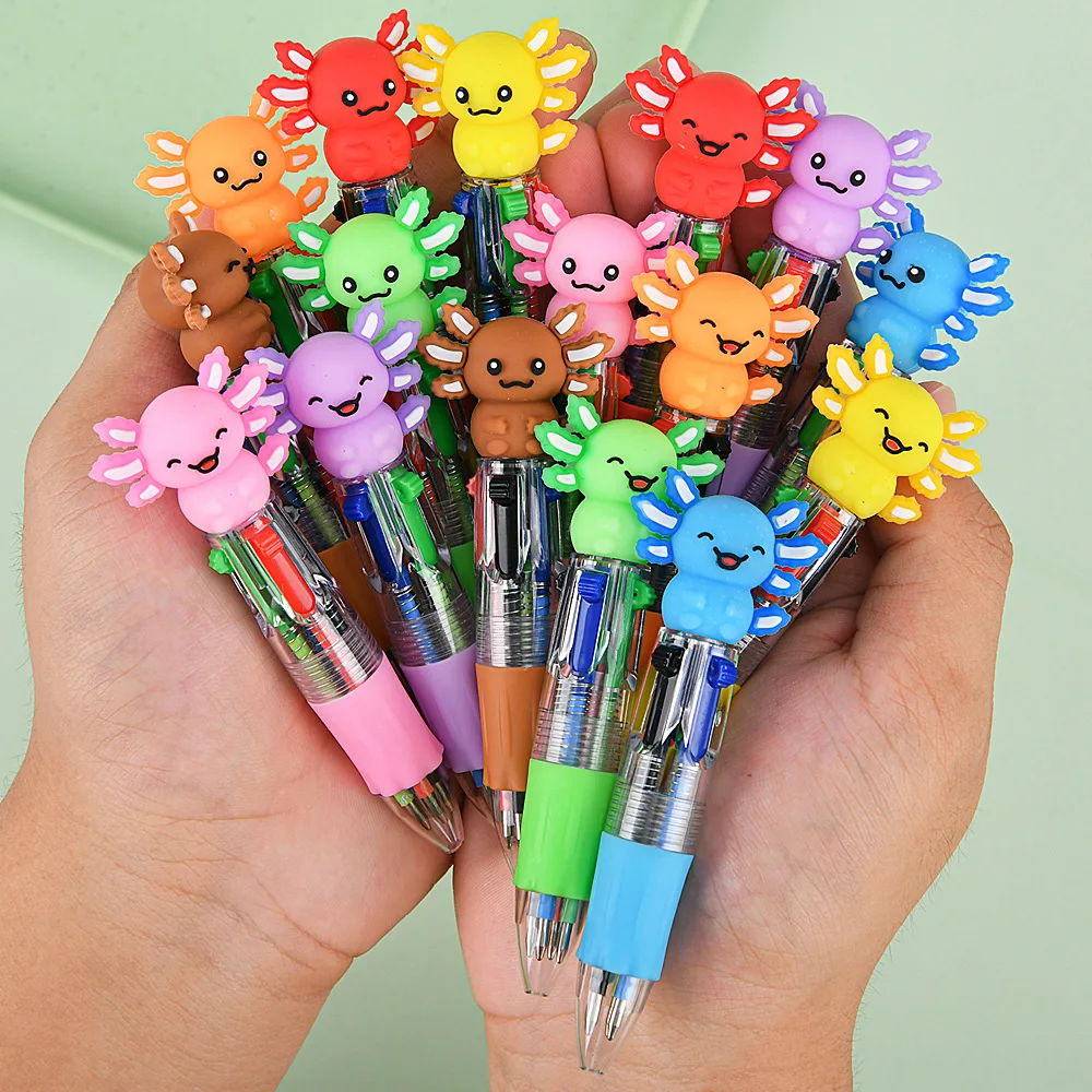

Hot-selling Cute Cartoon Salamander Four-color Pen Mini Pen Color Ballpoint Pen Elementary School Stationery Gift Prize