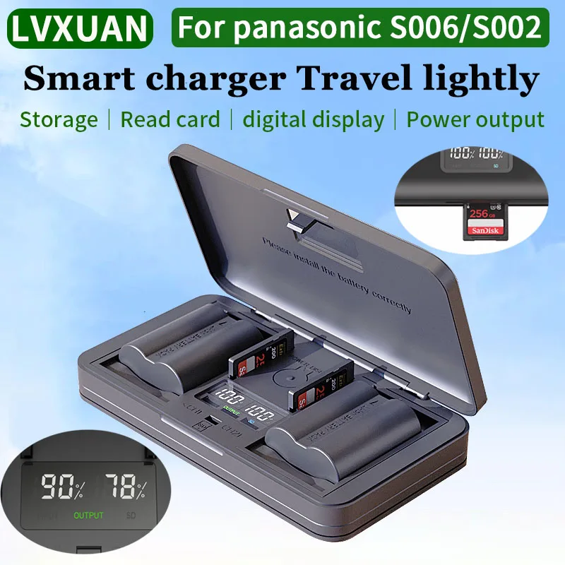 

LVXUAN CGA-S006E DMW-BMA7 Battery Charger with Card Reader,for Panasonic Lumix DMC-FZ7 FZ8 FZ18 FZ28 FZ30 FZ35 FZ38 FZ50 Cameras