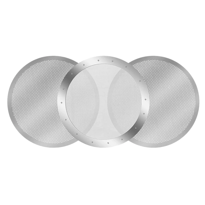 3 Pack Metal Reusable Coffee Filter Mesh for AeroPress Coffee Maker Espresso Maker, Silver