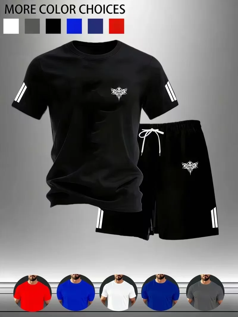 

New Street Trendy Men's Summer Breathable Sportswear Short Sleeve Shorts Lightweight Quick Drying Comfortable Fashionable Sports