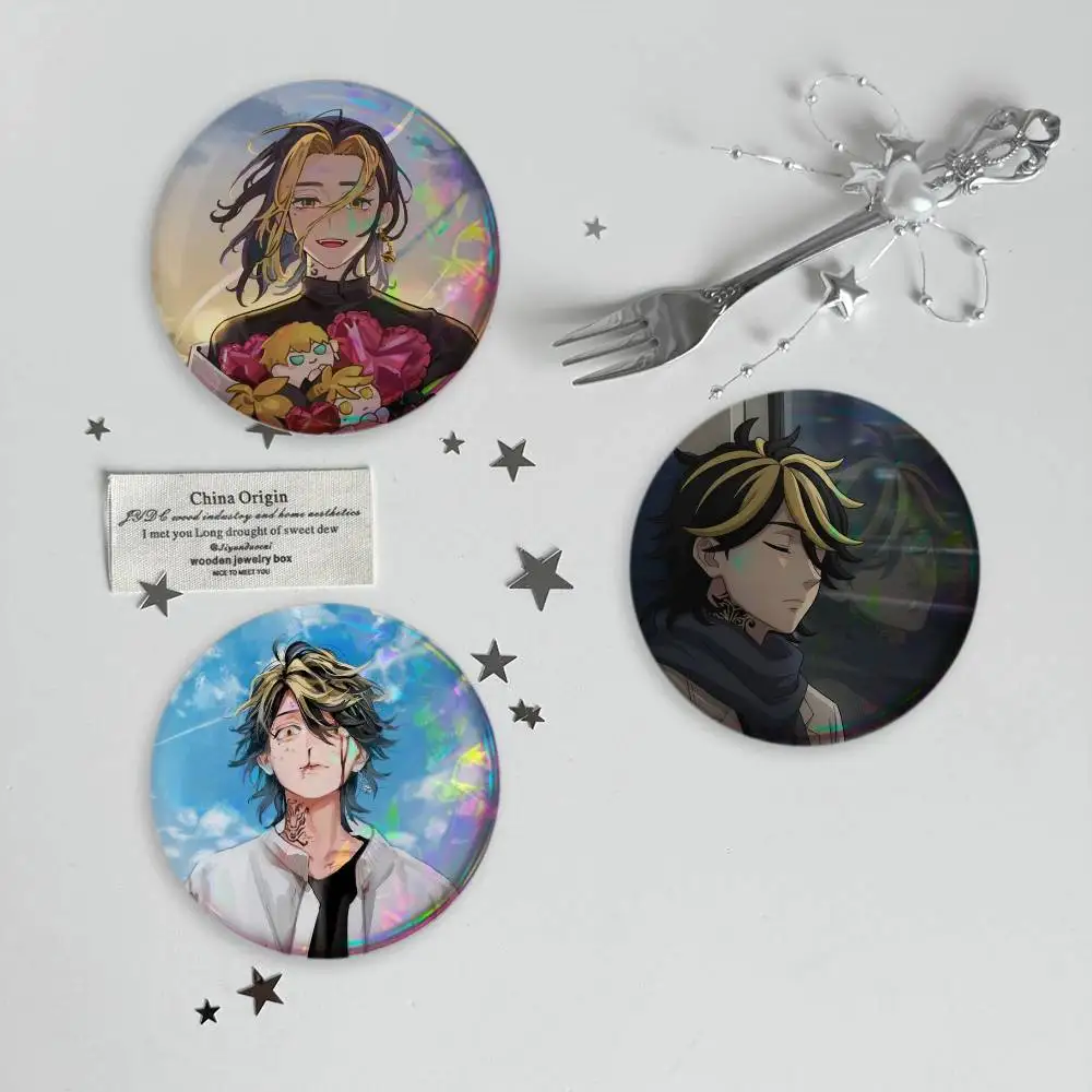 TokyoR-Revengers Kazutora Hanemiya Brooches Cartoon Badge Pins Backpack Hat Accessories Friend Gift