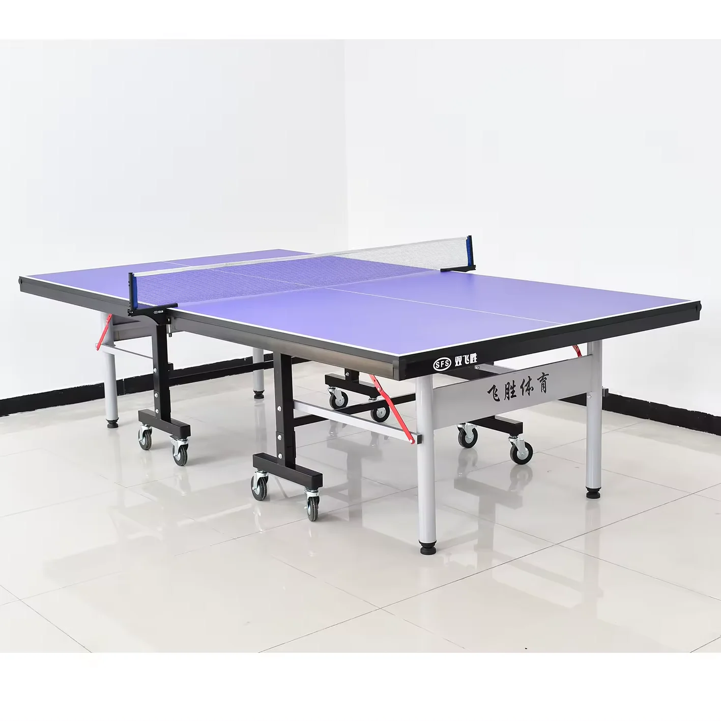 

High Quality Indoor Table Tennis Table 25 mm MDF Top Pingpong Table Standard Size With Round Rube Legs