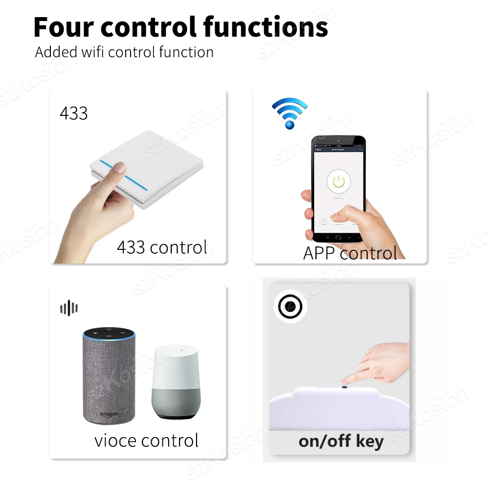 Tuya WiFi RF433 Receiver Switch 10A Smart Home Relay Smart Switch Module Smart Life APP DIY Timer Voice for Alexa Google