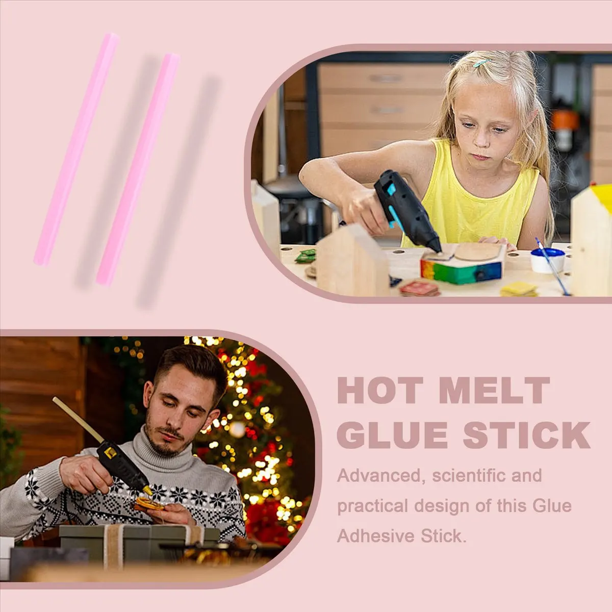 

(WSFS) 10pcs 100mm x 7mm Adhesive Hot Melt Glue Sticks For Hot Melt Glue Gun Pink