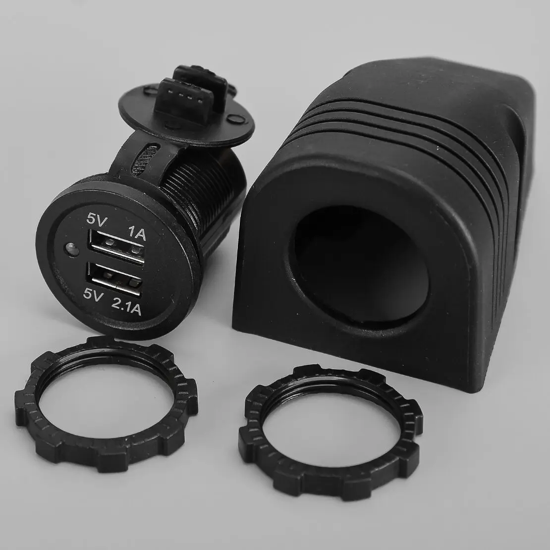 Green LED Indicator Tent Base Dual USB Charger Socket Set Fit For Car Boat RV Caravan