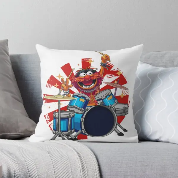 Animal Drummer The Muppets Show  Printing Throw Pillow Cover Fashion Home Decor Car Waist Square Pillows not include One Side