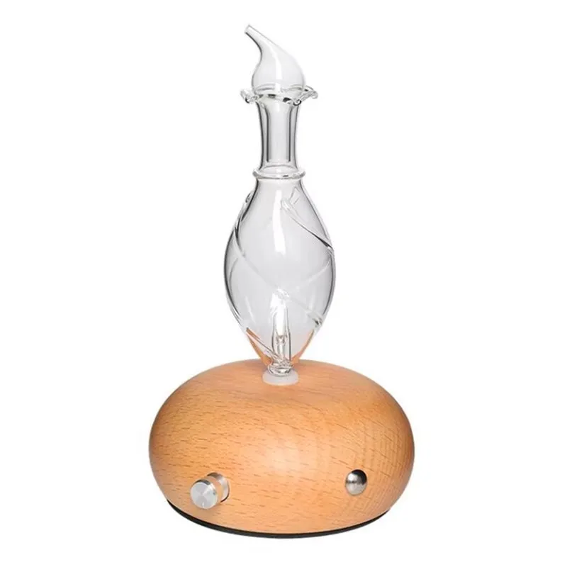 Waterless Essential Oils Diffuser Aromatherapy Fragrance Diffuser Without Water Wooden Glass Aroma Nebulizer Vaporizer for Home