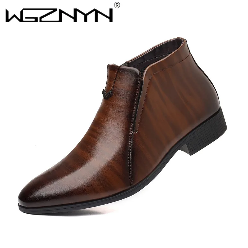 NEW Luxury Men's Chelsea Ankle Boots Retro Fashion Casual Western Cowboy Boot High Quality Elastic Splicing Leather Men Shoes - Image 2