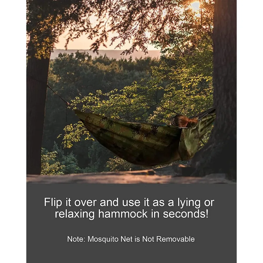 Amaca da campeggio con zanzariera Amaca da viaggio doppia singola ultraleggera e durevole realizzata in nylon paracadute 210T con albero