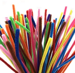 Chenille Pipe Cleaner Sticks para Crianças, Quebra-cabeça DIY, Artesanato Criativo, Decorações de Projetos, Hastes de Arte para Crianças, 6mm x 12 Polegadas