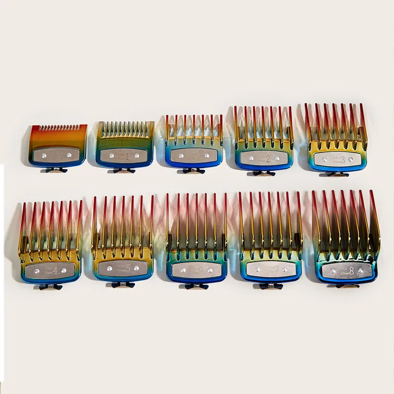 10 pezzi tagliacapelli professionale Clip in metallo guide limite pettini protezioni per tagliacapelli WAHL