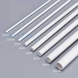 Tubo redondo de plástico ABS para construcción, tubo hueco de goma dura para modelo de estructura de construcción, 5/50 piezas, 2mm, 2,5mm, 3mm, 4mm, 5mm, 6mm de longitud, 250mm